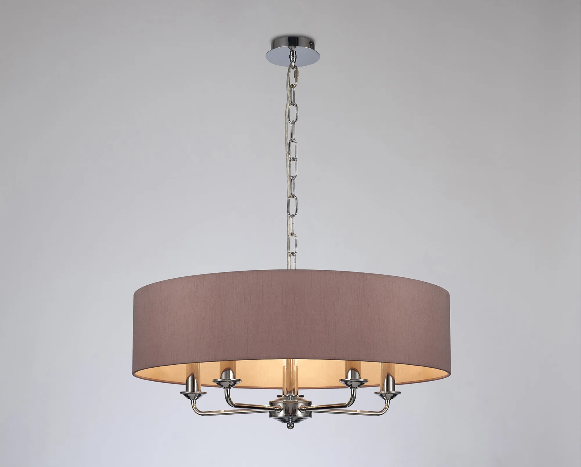 Banyan 60cm 5 Light Pendant Polished Chrome; Taupe/Halo Gold DK0017  Deco Banyan CH TA